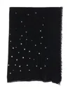 Faliero Sarti Star-print Frayed-edge Scarf In Black