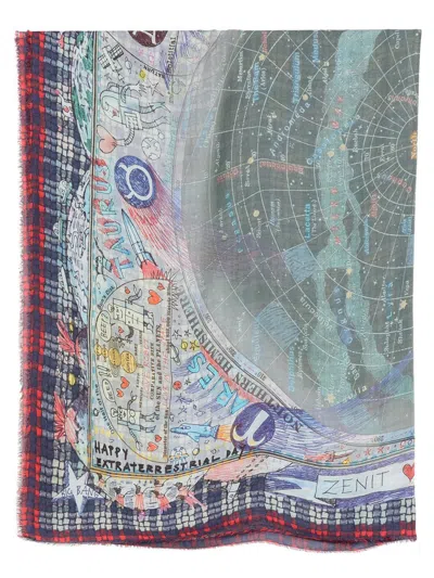 Faliero Sarti Stola "carta Celeste" In Modal E Cashmere In Multicolore