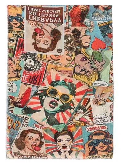 Faliero Sarti Stola Con Stampa Vintage Woman Power In Multi