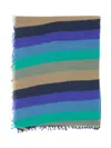 Faliero Sarti Striped Frayed-edge Scarf In Neutral