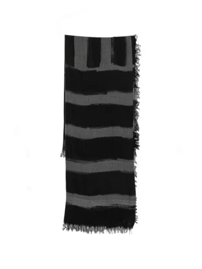 Faliero Sarti Striped Frayed Scarf In Multi