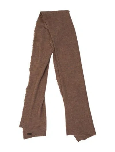Pre-owned Faliero Sarti Syra Scarf Dickey Virgin Wool Scarf In Brown