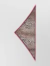 Faliero Sarti Triangle Scarf With Leopard Print And Frayed Edges In Animal Print