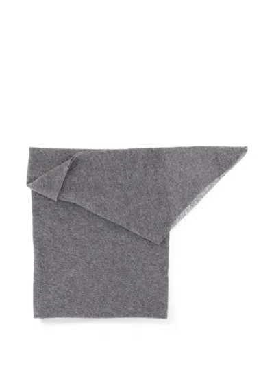 Faliero Sarti Triangular Cashmere Scarf With Refined Finish In Gray