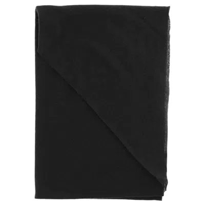 Faliero Sarti Triangular Cashmere Scarf With Frayed Edges In Black