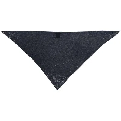 FALIERO SARTI TRIANGULAR CASHMERE SCARF WITH SWAROVSKI EMBELLISHMENTS