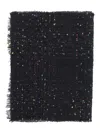Faliero Sarti Francesca Wool Blend Scarf With Colored Threads In Black