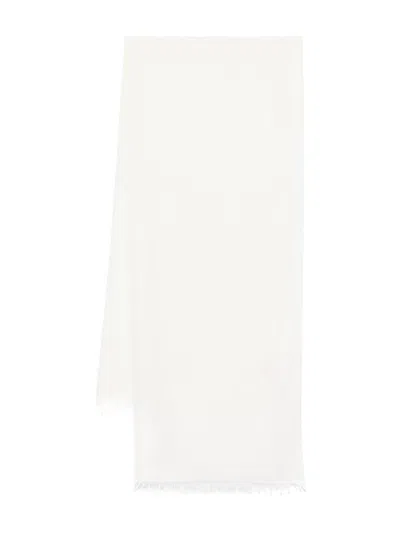 Faliero Sarti White Dianetta Scarf In Cashmere And Silk