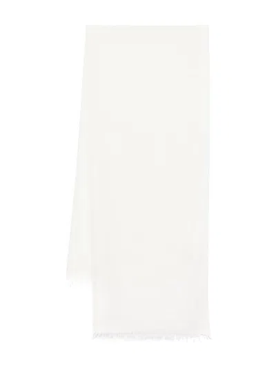 FALIERO SARTI WHITE DIANETTA SCARF IN CASHMERE AND SILK