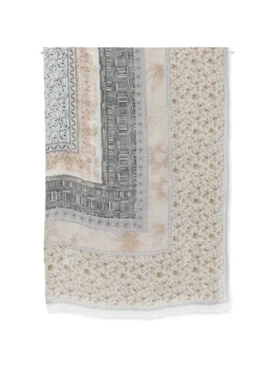 Faliero Sarti Wilde Floral-print Scarf In Neutral