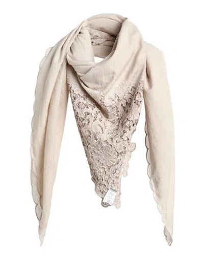 Faliero Sarti Woman Scarf Beige Size - Cotton, Polyester In Neutral