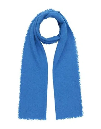 Faliero Sarti Woman Scarf Blue Size - Virgin Wool, Cashmere, Polyamide
