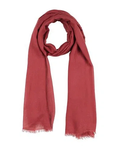 Faliero Sarti Woman Scarf Brick Size - Viscose, Modal, Cashmere, Metal In Red