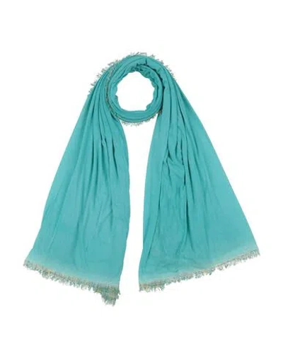 Faliero Sarti Woman Scarf Turquoise Size - Modal, Cotton, Polyamide In Blue