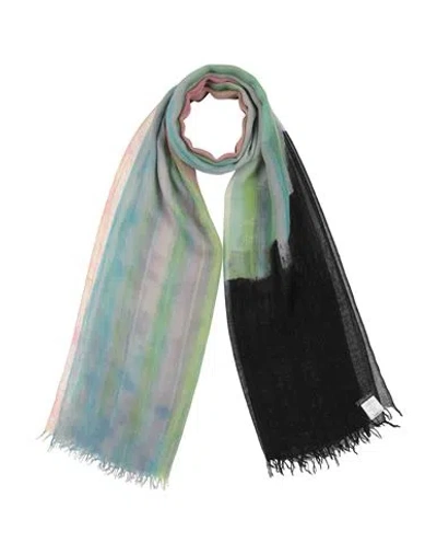 Faliero Sarti Woman Scarf Yellow Size - Cashmere, Silk In Green