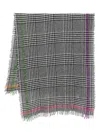 Faliero Sarti Multi Prince Wool And Cashmere Scarf In Gray
