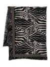 Faliero Sarti Zebra Stole In Collaboration With Peter Beard Studio Accessories In Black