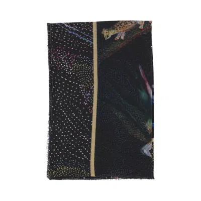 Faliero Sarti Wool And Cashmere Monkey Scarf In Black