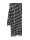 Faliero Sarti Black Gingham Pattern Scarf In Black