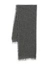 Faliero Sarti Black Gingham Pattern Scarf In Black