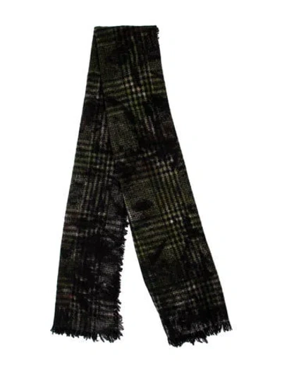 Pre-owned Faliero Sarti Wool Printed Scarf W/ Tags In Black