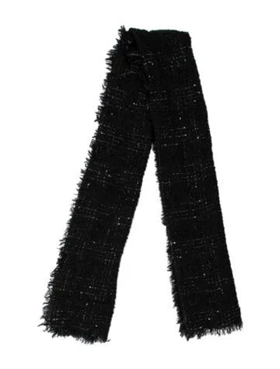 Pre-owned Faliero Sarti Wool Printed Shawl In Black