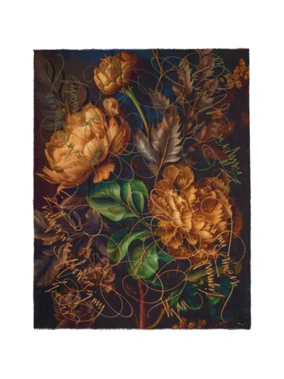 Faliero Sarti X Betty Soldi Studio Floral-print Frayed Scarf In Multi