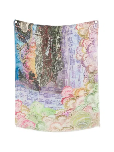 Faliero Sarti X Paolo Fiumi Fiorentina Printed Scarf In Multi