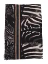 Faliero Sarti Zebra Stole In Collaboration With Peter Beard Studio Accessories In Black
