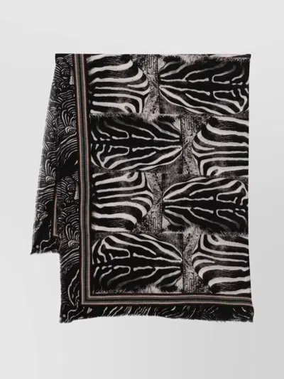 FALIERO SARTI ZEBRA PRINT CASHMERE WOOL STOLE