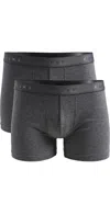 Falke 2 Pack Cotton Boxer Briefs In Dark Grey