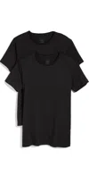 Falke 2-pack Cotton Crew Neck Tee In Black