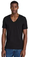 FALKE COTTON V NECK TEE 2 PACK BLACK