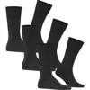 Falke Airport 3-pack Dress Socks In Anthracite