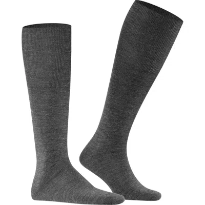 Falke Airport Wool Blend Melange Socks In Dark Grey