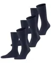 Falke Airport Wool Blend Crew Socks, Pack Of 3 In Dark Navy