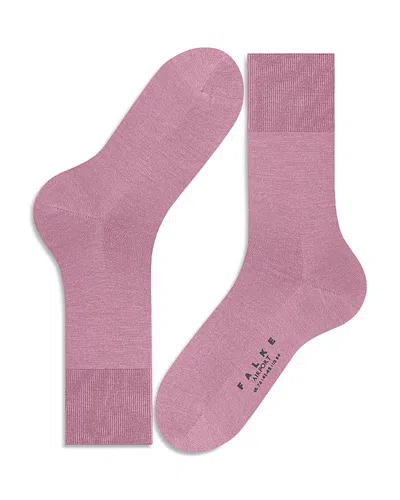 Falke Airport Wool Blend Melange Socks In Pink