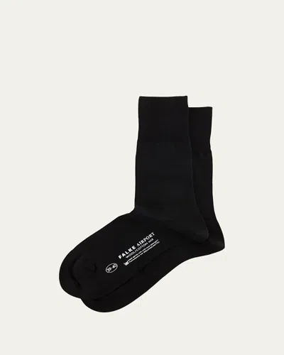 Falke Airport Wool-blend Socks In Dark Grey