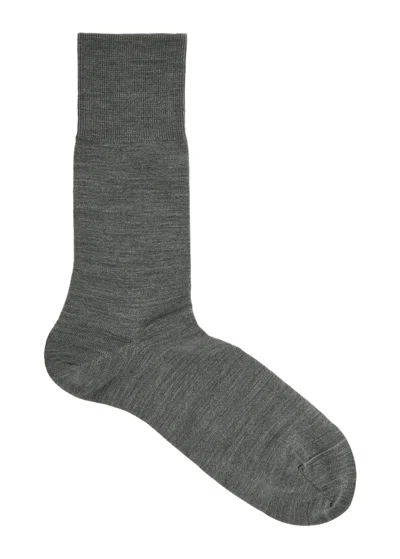 Falke Airport Wool-blend Socks In Grey
