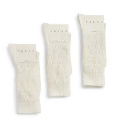 Falke Alpaca-blend Brick Wall Socks In White