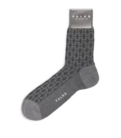 Falke Artwork Tie Socks In Gray