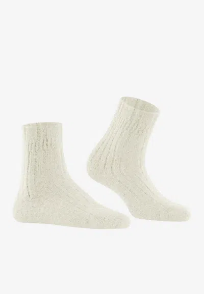 Falke Bedsock Ribbed Slipper Socks In White