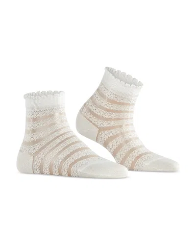 Falke Stripe Border Lace Ankle Socks In White