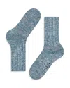 Falke Brooklyn Cotton Blend Boot Socks In Teal