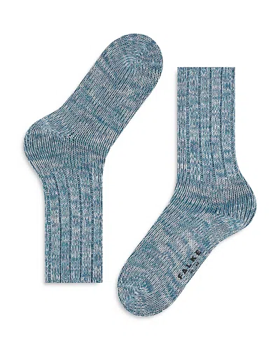 Falke Brooklyn Cotton Blend Boot Socks In Teal