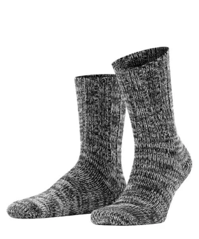 Falke Brooklyn Cotton Knit Boot Socks In Black
