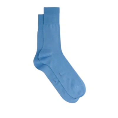 Falke Camouflage-print Mid-calf Cotton-blend Socks In Blue