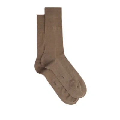 Falke Camouflage-print Mid-calf Cotton-blend Socks In Brown