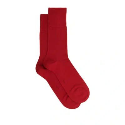 Falke Camouflage-print Mid-calf Cotton-blend Socks In Red