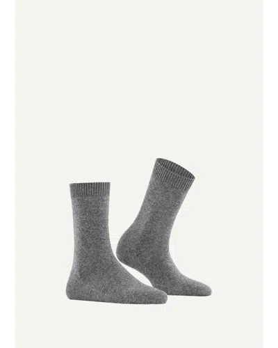 Falke Cashmere & Wool-blend Cozy Socks In Anthracite